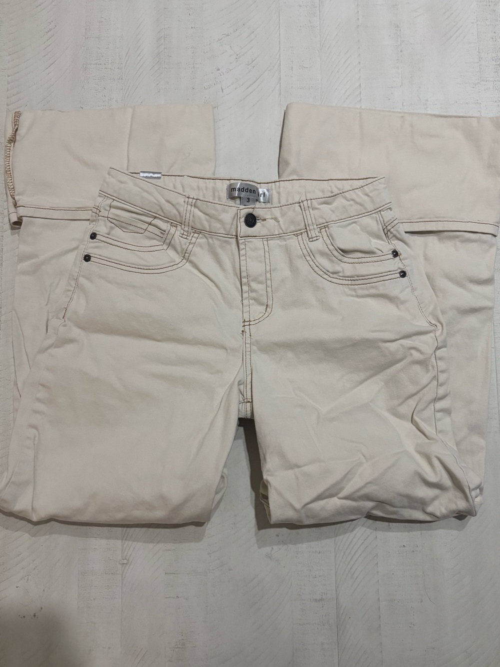 Madden Girl Beige Boot-Cut Jeans